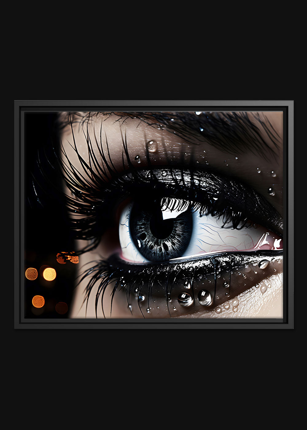 Eyes Reflection City - Framed Canvas