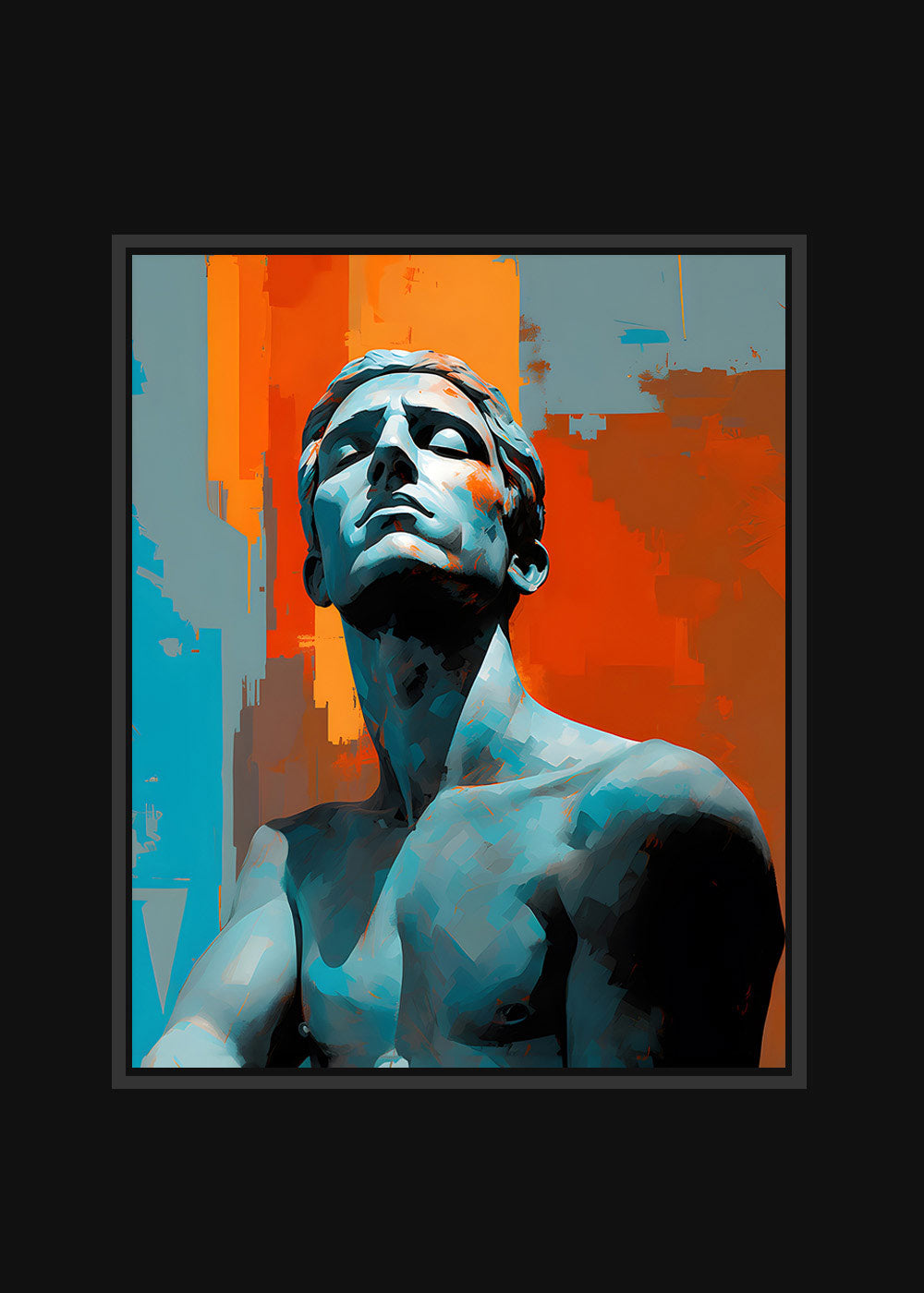 Modern Greek Man Blue - Framed Canvas
