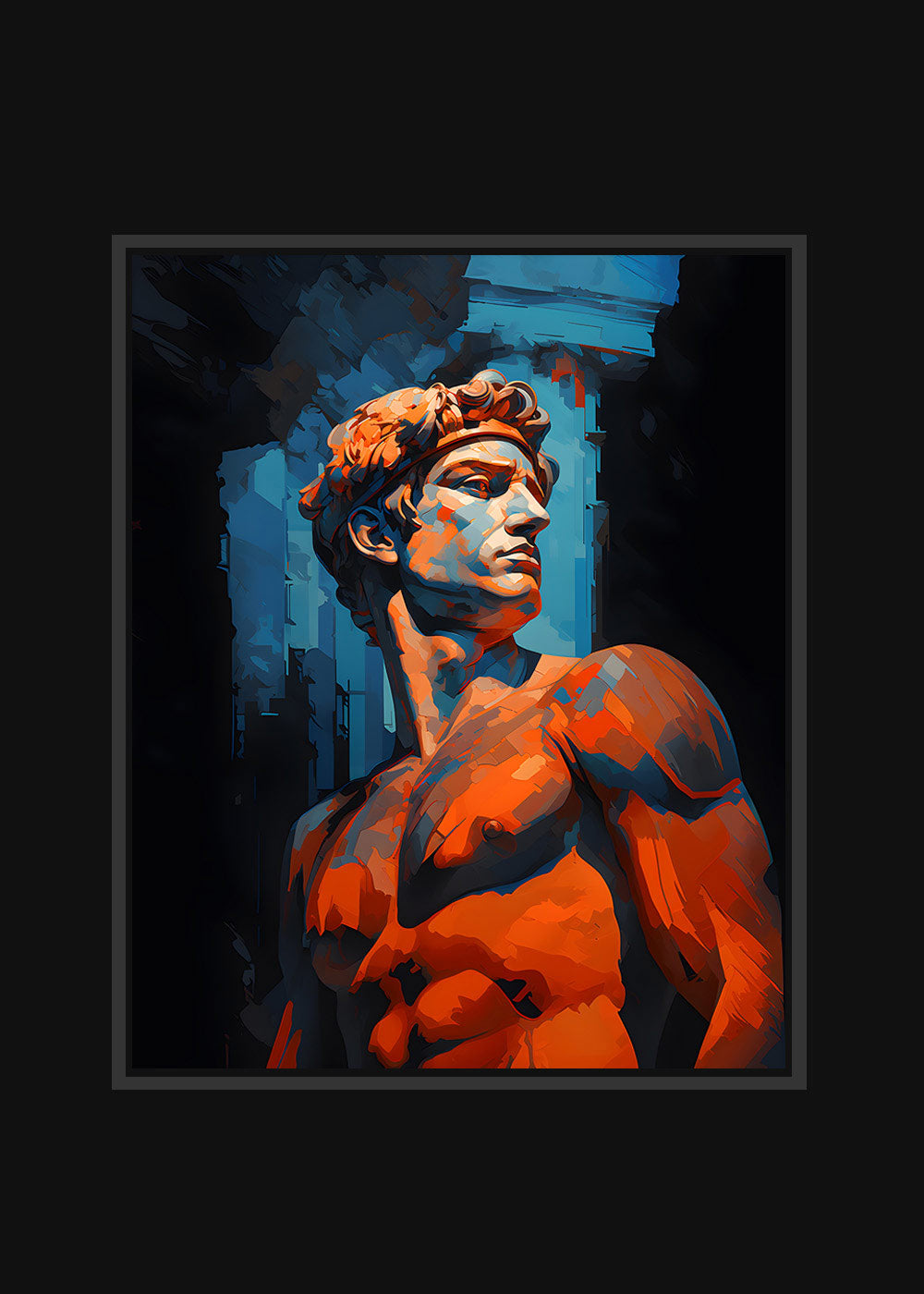 Modern Greek Man Blue 2 - Framed Canvas