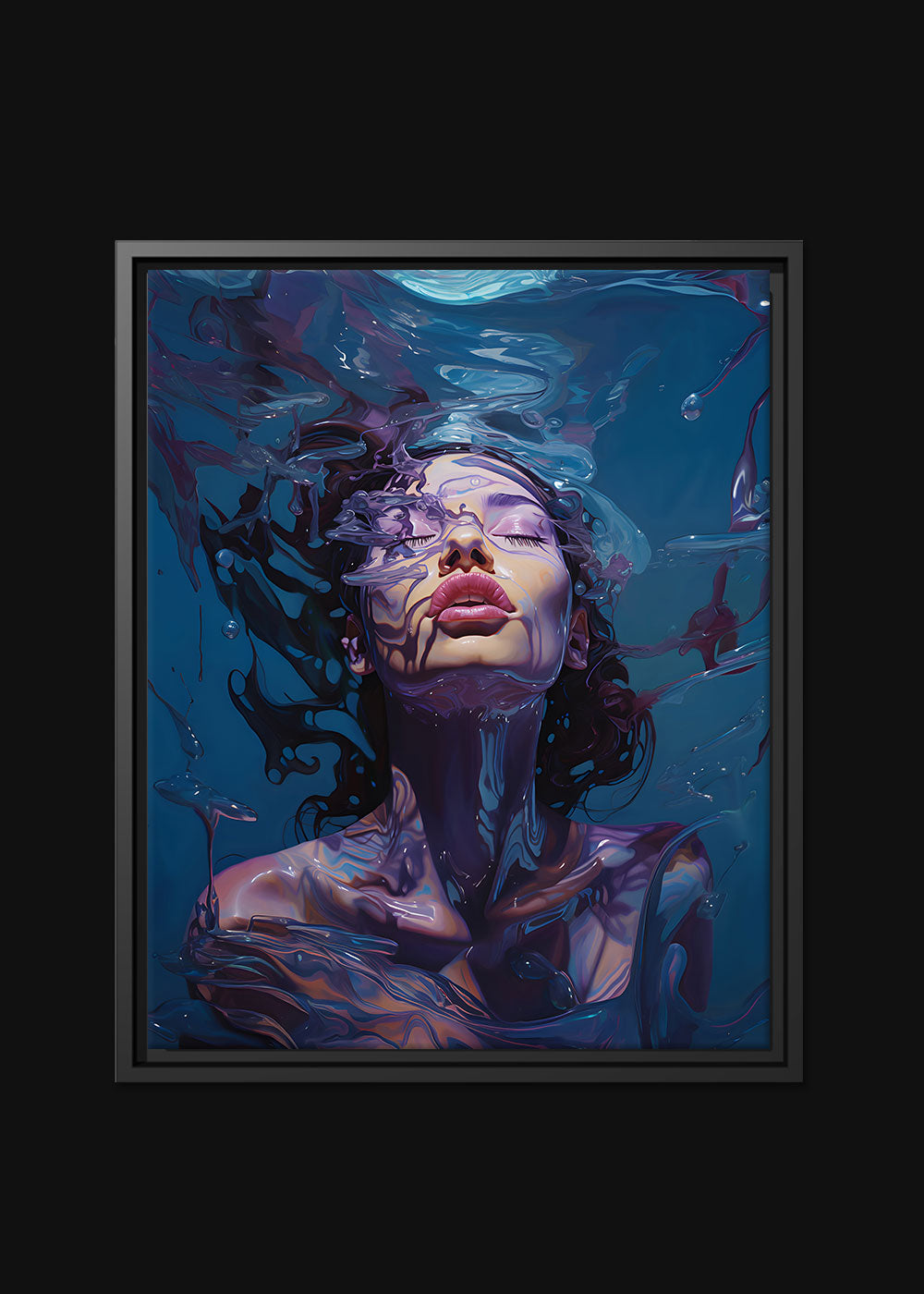 Woman under water 2 - Framed Canvas